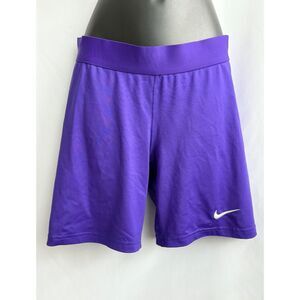 Nike Womens Dri Fit Purple Biker Shorts Size M Gym Yoga Sporty Barbie Workout